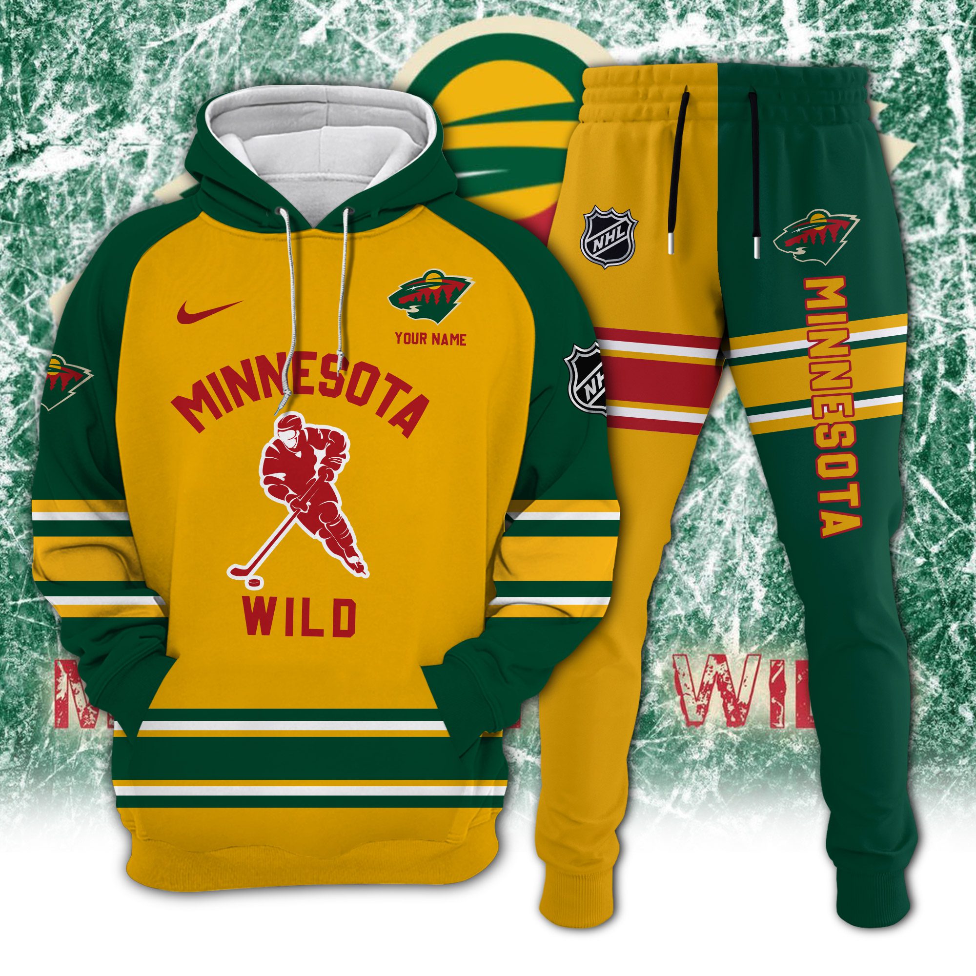 Minnesota-Wild-Combo-Hoodie-Long-Pants-Set-Edition-3D-CHJ1614 Minnesota Wild Combo Hoodie Long Pants Set Edition 3D CHJ1614