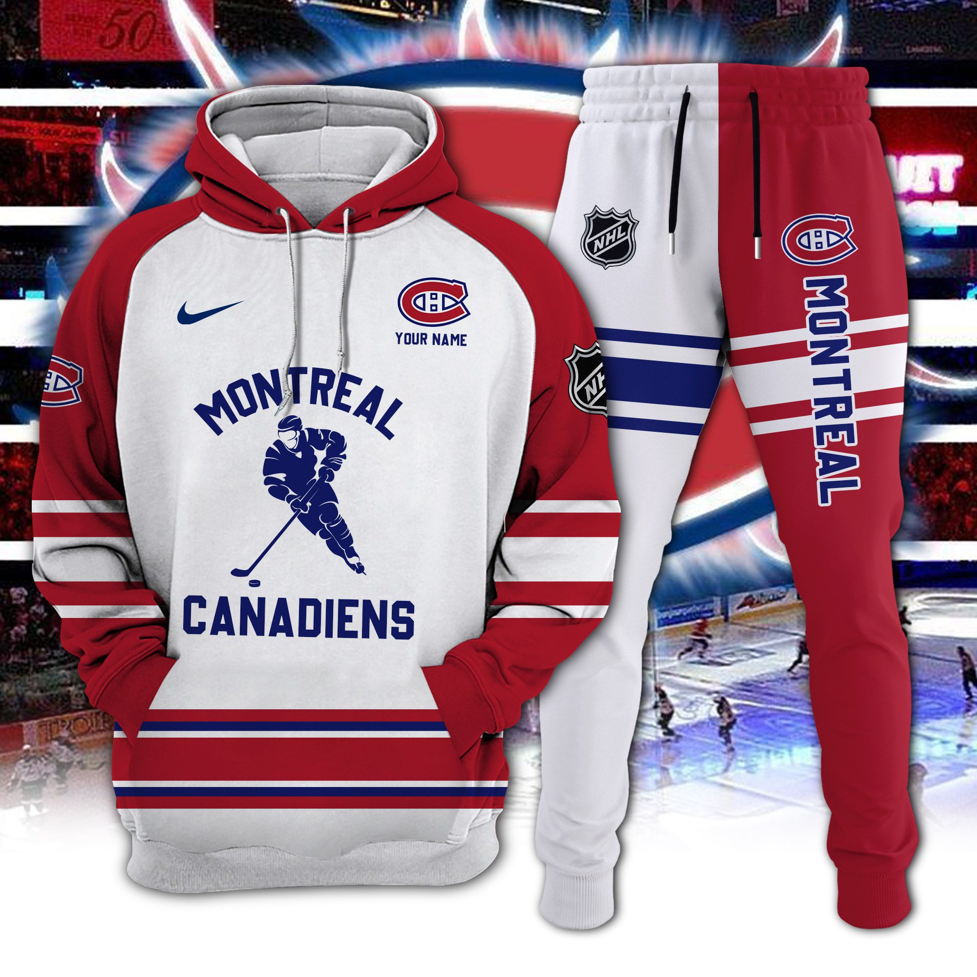 Montreal-Canadiens-Combo-Hoodie-Long-Pants-Set-Edition-3D-CHJ1615 Montreal Canadiens Combo Hoodie Long Pants Set Edition 3D CHJ1615