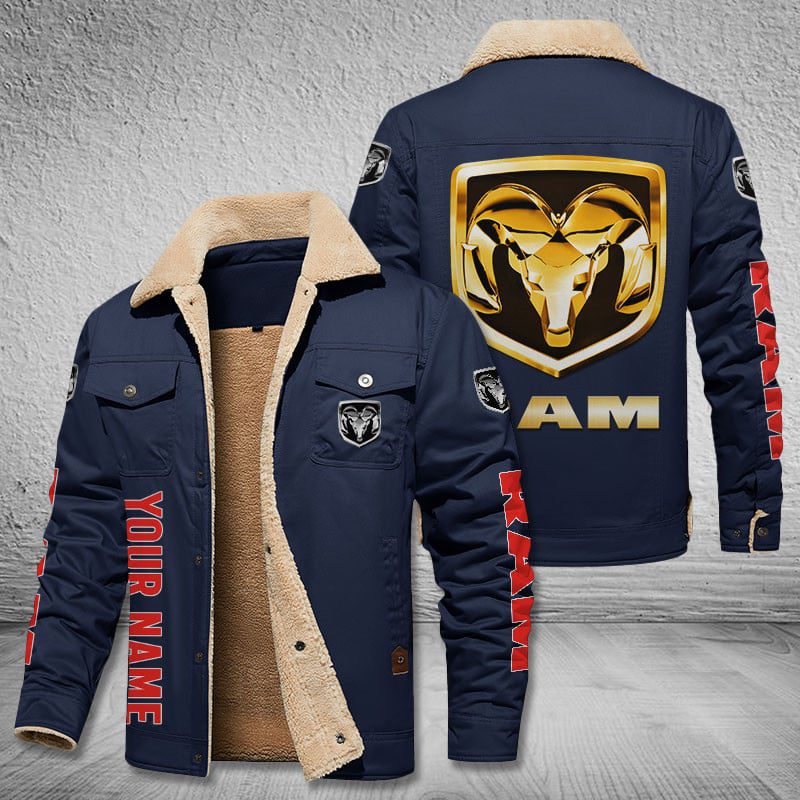 Ram-Truck-Cars-Logo-Personalized-Fleece-Cargo-Jacket-Winter-Jacket-FCJ1027-3