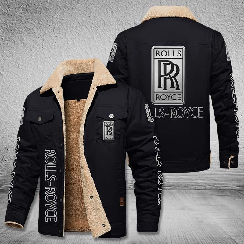 Rolls-Royce-Fleece-Cargo-Jacket-Winter-Jacket-For-Car-Lover-2023-Collection-FCJ1083 Rolls Royce Fleece Cargo Jacket Winter Jacket For Car Lover 2023 Collection FCJ1083