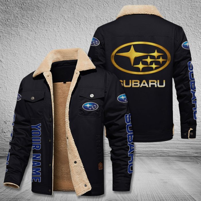 Subaru Cars Logo Personalized Fleece Cargo Jacket Winter Jacket FCJ1030