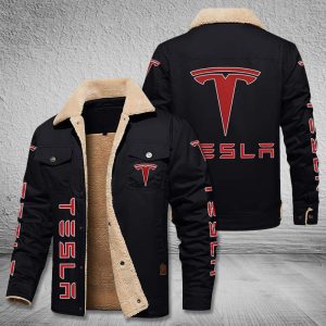 Tesla Fleece Cargo Jacket Winter Jacket For Car Lover 2023 Collection FCJ1086