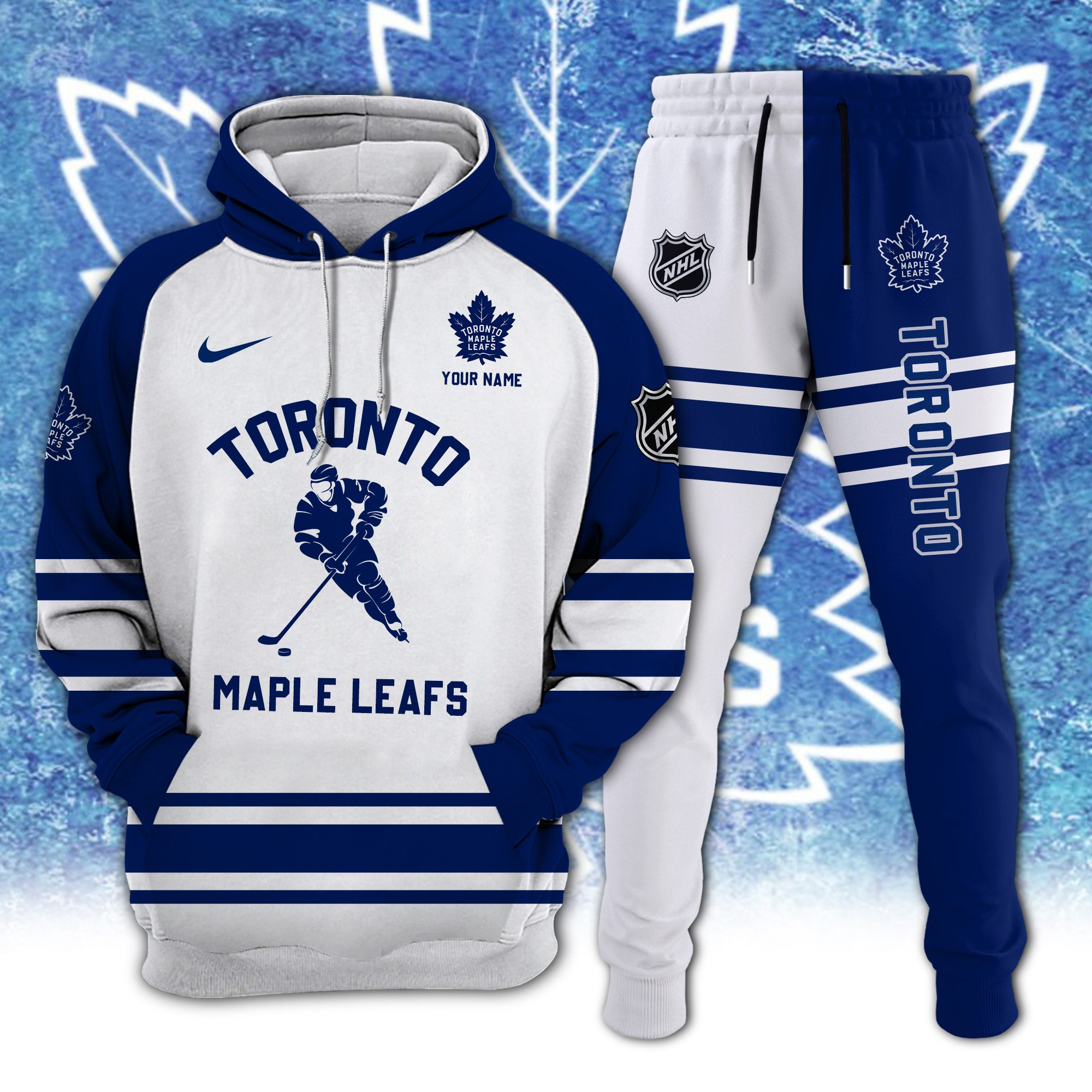 Toronto-Maple-Leafs-Combo-Hoodie-Long-Pants-Set-Edition-3D-CHJ1627 Toronto Maple Leafs Combo Hoodie Long Pants Set Edition 3D CHJ1627