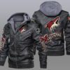 Arizona Coyotes Black Brown Leather Jacket LIZ158