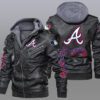 Atlanta Braves Black Brown Leather Jacket LIZ131