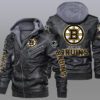 Boston Bruins Black Brown Leather Jacket LIZ147