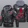 Chicago Bulls Black Brown Leather Jacket LIZ112