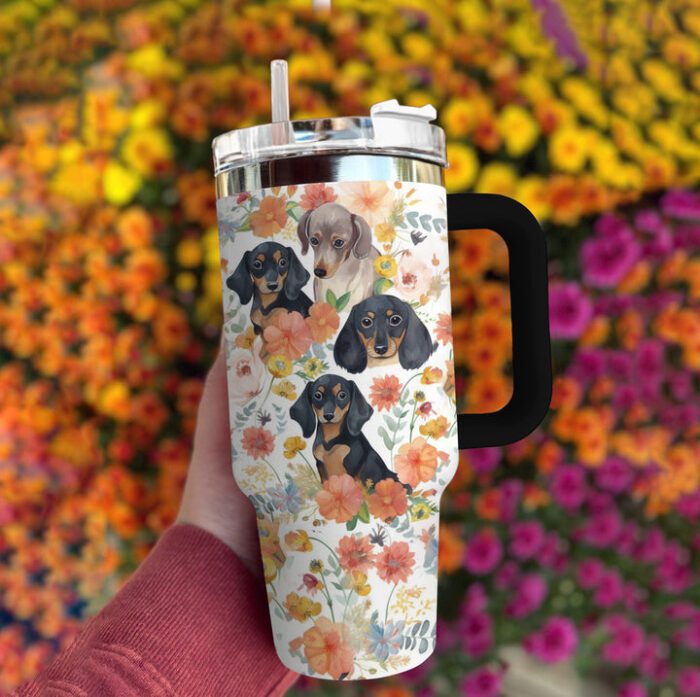 Dachshund Shineful 40oz Stanley Tumbler Wild Flower STT1529