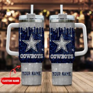 Dallas Cowboys Personalized NFL Glitter and Diamonds Bling 40oz Stanley Tumbler STT1538