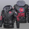 Detroit Pistons Black Brown Leather Jacket LIZ222