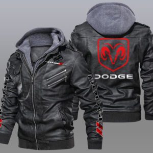 Dodge Black Brown Leather Jacket LIZ097