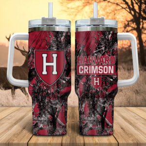 Harvard Crimson NCAA Hunting Personalized Stanley Tumbler 40oz STT1020