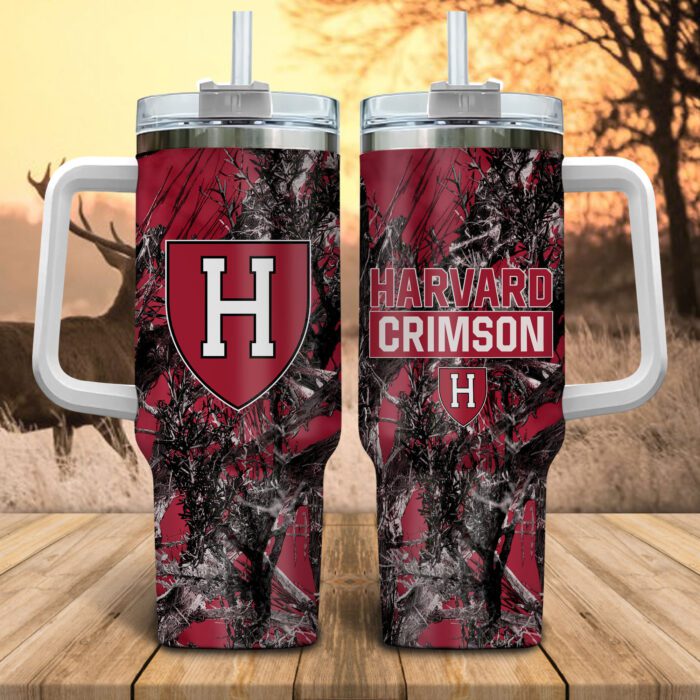 Harvard Crimson NCAA Hunting Personalized Stanley Tumbler 40oz STT1020