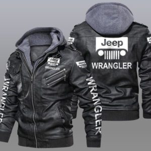 Jeep Wrangler Black Brown Leather Jacket LIZ035