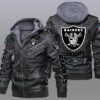 Las Vegas Raiders Black Brown Leather Jacket LIZ134