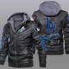 Los Angeles Dodgers Black Brown Leather Jacket LIZ206