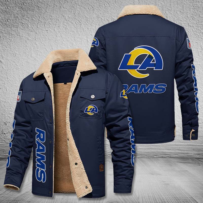Los-Angeles-Rams-Fleece-Cargo-Jacket-Winter-Jacket-FCJ1704 Los Angeles Rams Fleece Cargo Jacket Winter Jacket FCJ1704