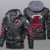 Miami Heat Black Brown Leather Jacket LIZ137