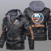 New York Islanders Black Brown Leather Jacket LIZ166