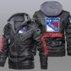 New York Rangers Black Brown Leather Jacket LIZ155