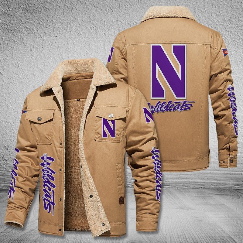 Northwestern-Wildcats-Football-Fleece-Cargo-Jacket-Winter-Jacket-FCJ1997-2