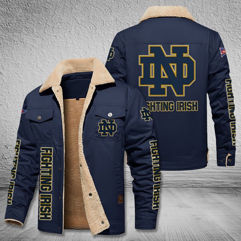 Notre-Dame-Fighting-Irish-Fleece-Cargo-Jacket-Winter-Jacket-FCJ1998 Notre Dame Fighting Irish Fleece Cargo Jacket Winter Jacket FCJ1998