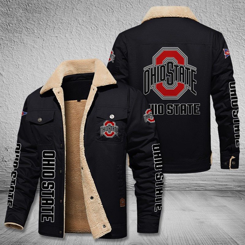 Ohio-State-Buckeyes-Fleece-Cargo-Jacket-Winter-Jacket-FCJ2012 Ohio State Buckeyes Fleece Cargo Jacket Winter Jacket FCJ2012