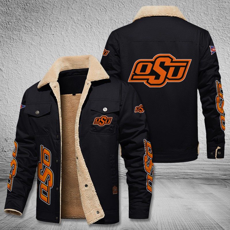 Oklahoma-State-Cowboys-Fleece-Cargo-Jacket-Winter-Jacket-FCJ1996 Oklahoma State Cowboys Fleece Cargo Jacket Winter Jacket FCJ1996