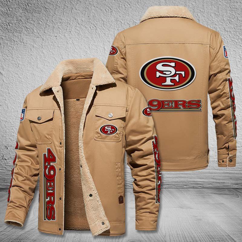 San-Francisco-49Ers-Fleece-Cargo-Jacket-Winter-Jacket-FCJ1686 San Francisco 49Ers Fleece Cargo Jacket Winter Jacket FCJ1686
