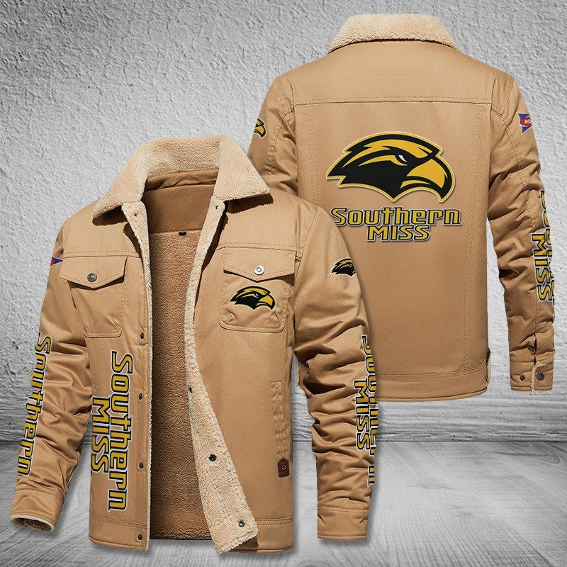 Southern-Miss-Golden-Eagles-Fleece-Cargo-Jacket-Winter-Jacket-FCJ1988 Southern Miss Golden Eagles Fleece Cargo Jacket Winter Jacket FCJ1988