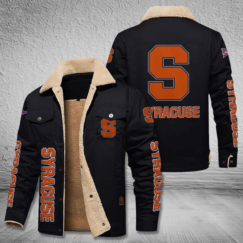 Syracuse-Orange-Fleece-Cargo-Jacket-Winter-Jacket-FCJ1991 Syracuse Orange Fleece Cargo Jacket Winter Jacket FCJ1991