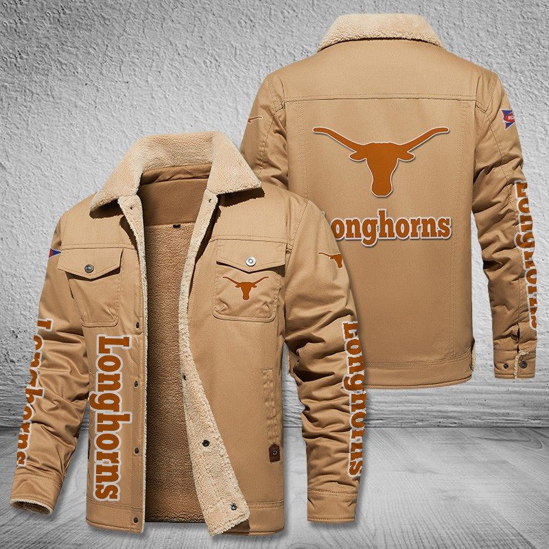Texas-Longhorns-Fleece-Cargo-Jacket-Winter-Jacket-FCJ1987 Texas Longhorns Fleece Cargo Jacket Winter Jacket FCJ1987
