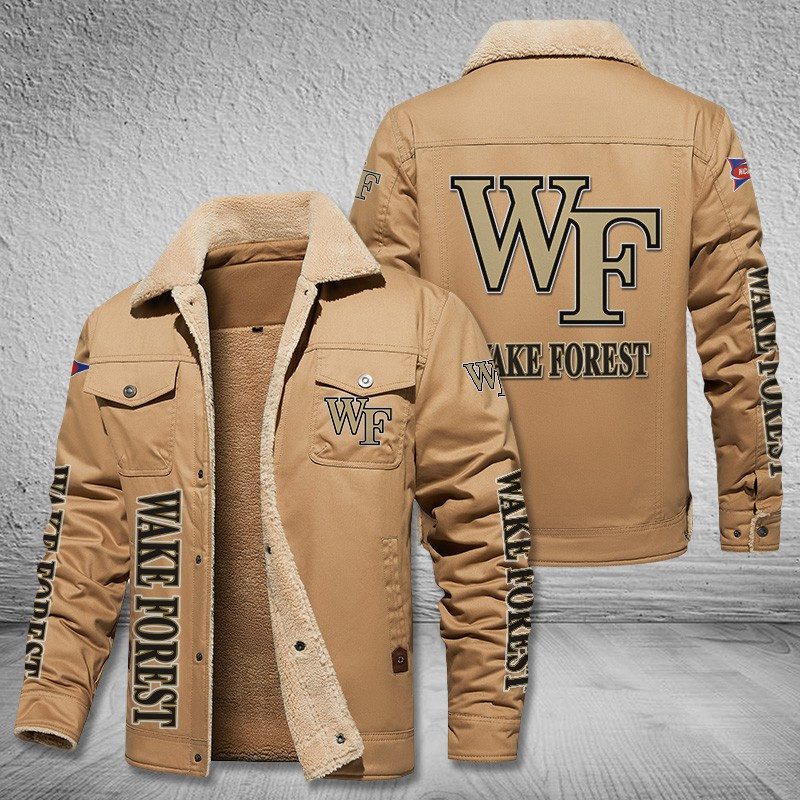 Wake-Forest-Demon-Deacons-Fleece-Cargo-Jacket-Winter-Jacket-FCJ2002 Wake Forest Demon Deacons Fleece Cargo Jacket Winter Jacket FCJ2002