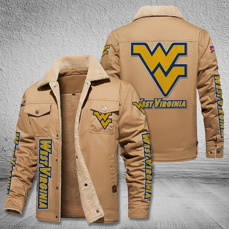 West-Virginia-Mountaineers-Fleece-Cargo-Jacket-Winter-Jacket-FCJ2004 West Virginia Mountaineers Fleece Cargo Jacket Winter Jacket FCJ2004