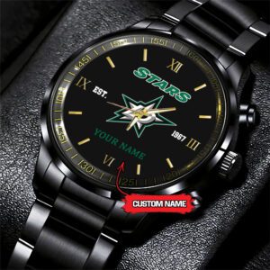 Dallas Stars NHL Custom Name Black Fashion Sport Watch BW1103