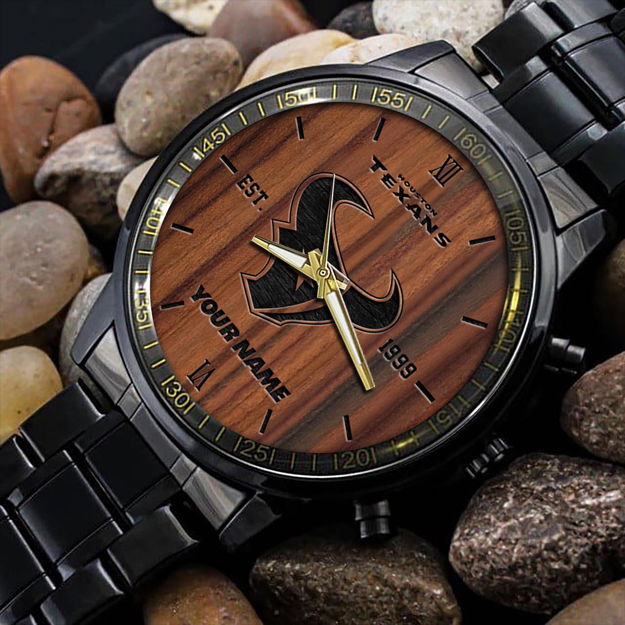 Houston-Texans-NFL-Black-Fashion-Sport-Watch-Custom-Name-BW1539-3