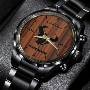 Houston Texans NFL Black Fashion Sport Watch Custom Name BW1539