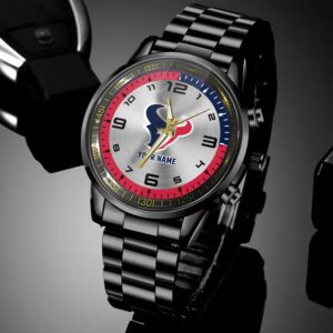 Houston Texans NFL Personalized Black Hand Sport Watch Gifts For Fans BW1440