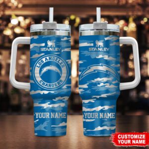 Los Angeles Chargers NFL Personalized Camo Pattern Stanley Tumbler 40oz STT3179