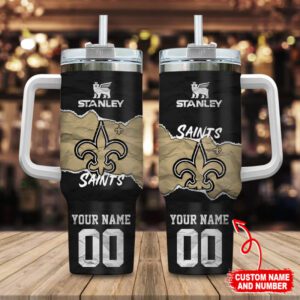 New Orleans Saints NFL 40oz Stanley Tumbler Custom Name And Number 2024 Collection STT2944