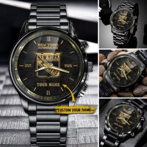 New York Rangers NHL Black Fashion Sport Watch Custom Your Name BW1749
