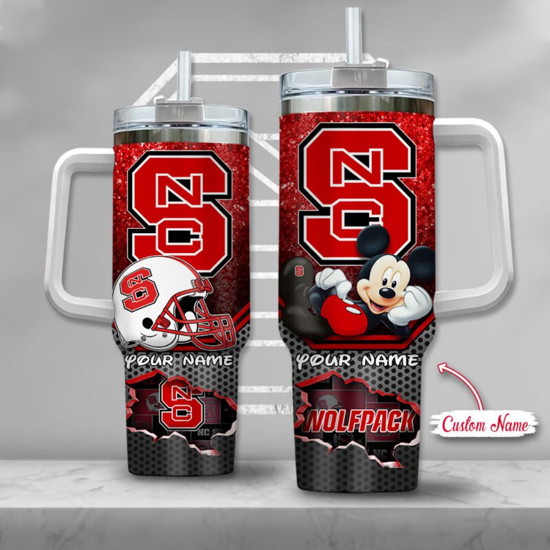 North-Carolina-State-Wolfpack-NCAA-Mickey-Custom-Name-40oz-Stanley-Tumbler-STT3036 North Carolina State Wolfpack NCAA Mickey Custom Name 40oz Stanley Tumbler STT3036