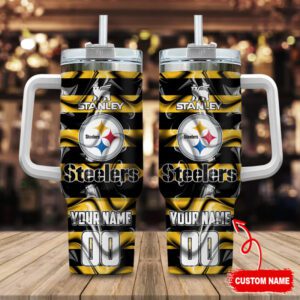 Pittsburgh Steelers NFL Custom Name and Number 40oz Stanley Tumbler 2024  STT2849