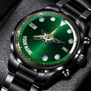 Dallas Stars Custom Name NHL Black Stainless Steel Watch BW1861