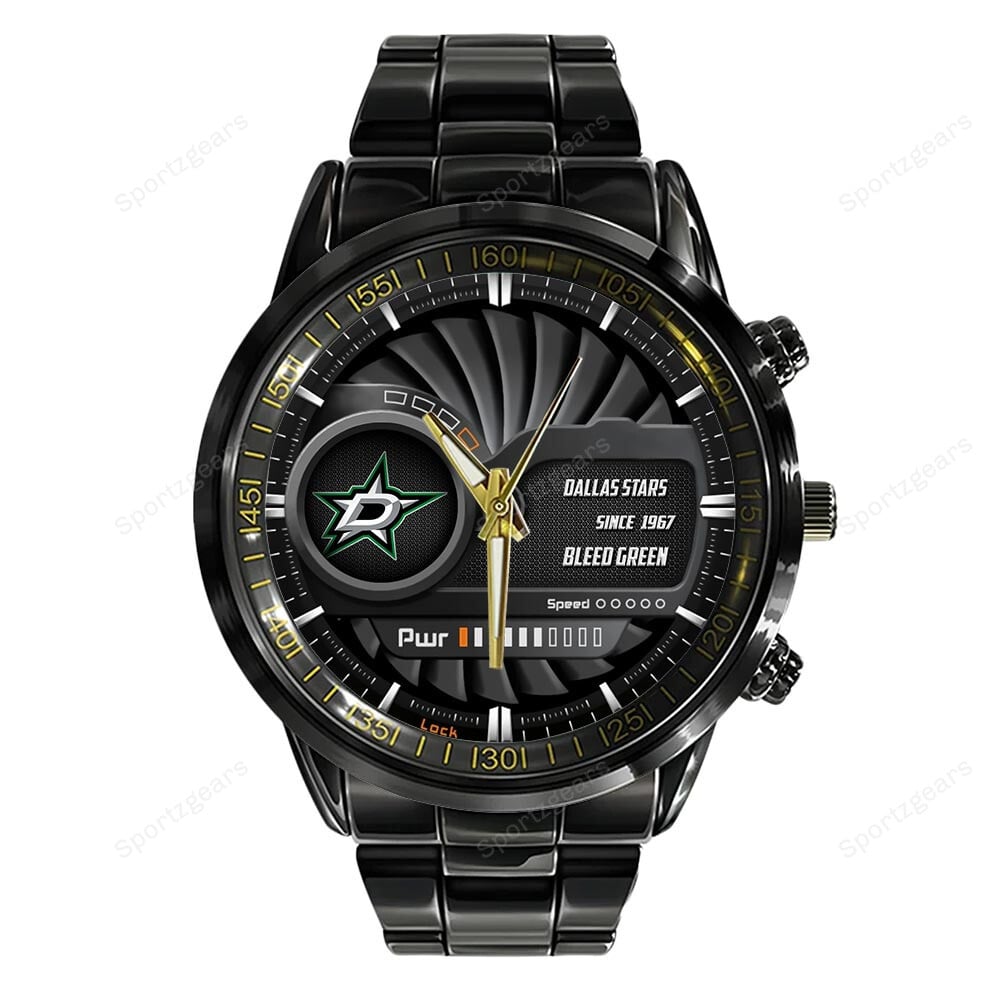 Dallas-Stars-NHL-Power-Personalized-Black-Stainless-Steel-Watch-BW1834-2