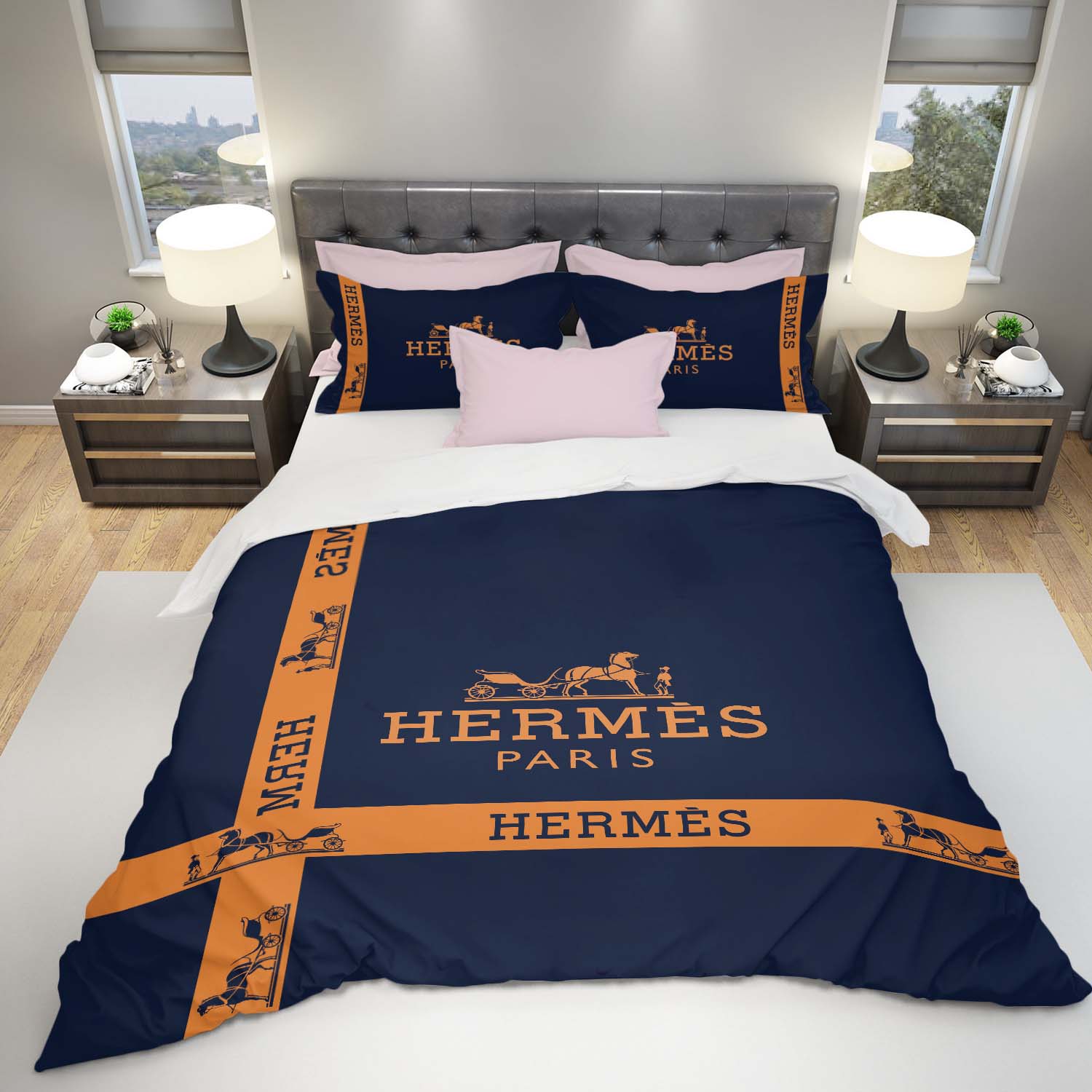 Hermes-Luxury-Bedding-Set-Bedroom-Decor-BSL1013 Hermes Luxury Bedding Set Bedroom Decor BSL1013