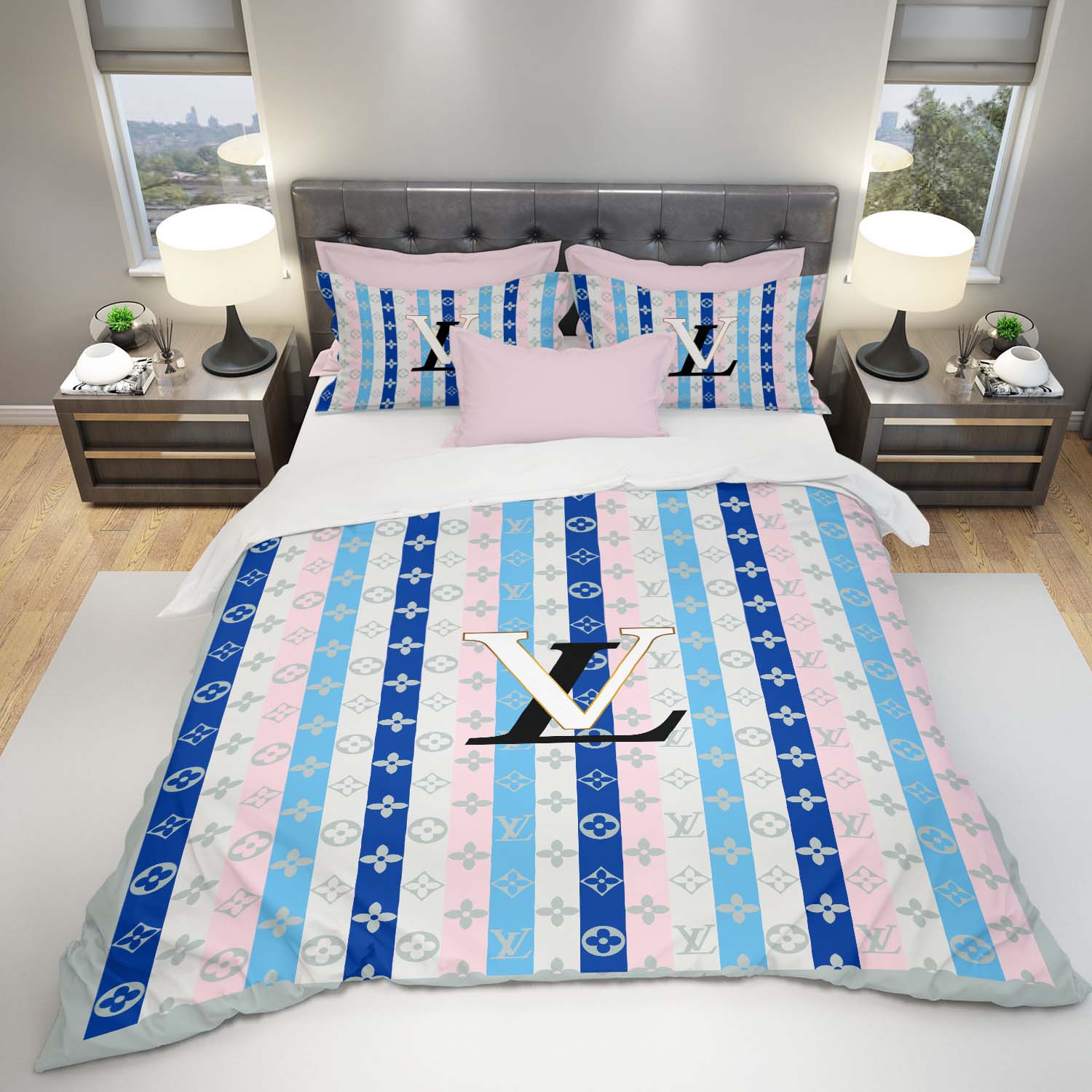 LV-Luxury-Bedding-Set-Bedroom-Decor-BSL1010 LV Luxury Bedding Set Bedroom Decor BSL1010