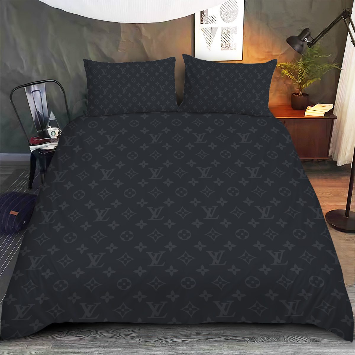 LV-Monogram-Luxury-Bedding-Set-Bedroom-Decor-BSL1021 LV Monogram Luxury Bedding Set Bedroom Decor BSL1021