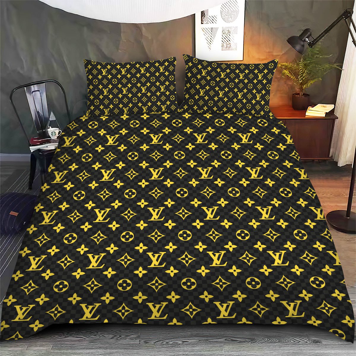 LV-Monogram-Luxury-Bedding-Set-Bedroom-Decor-BSL1025 LV Monogram Luxury Bedding Set Bedroom Decor BSL1025
