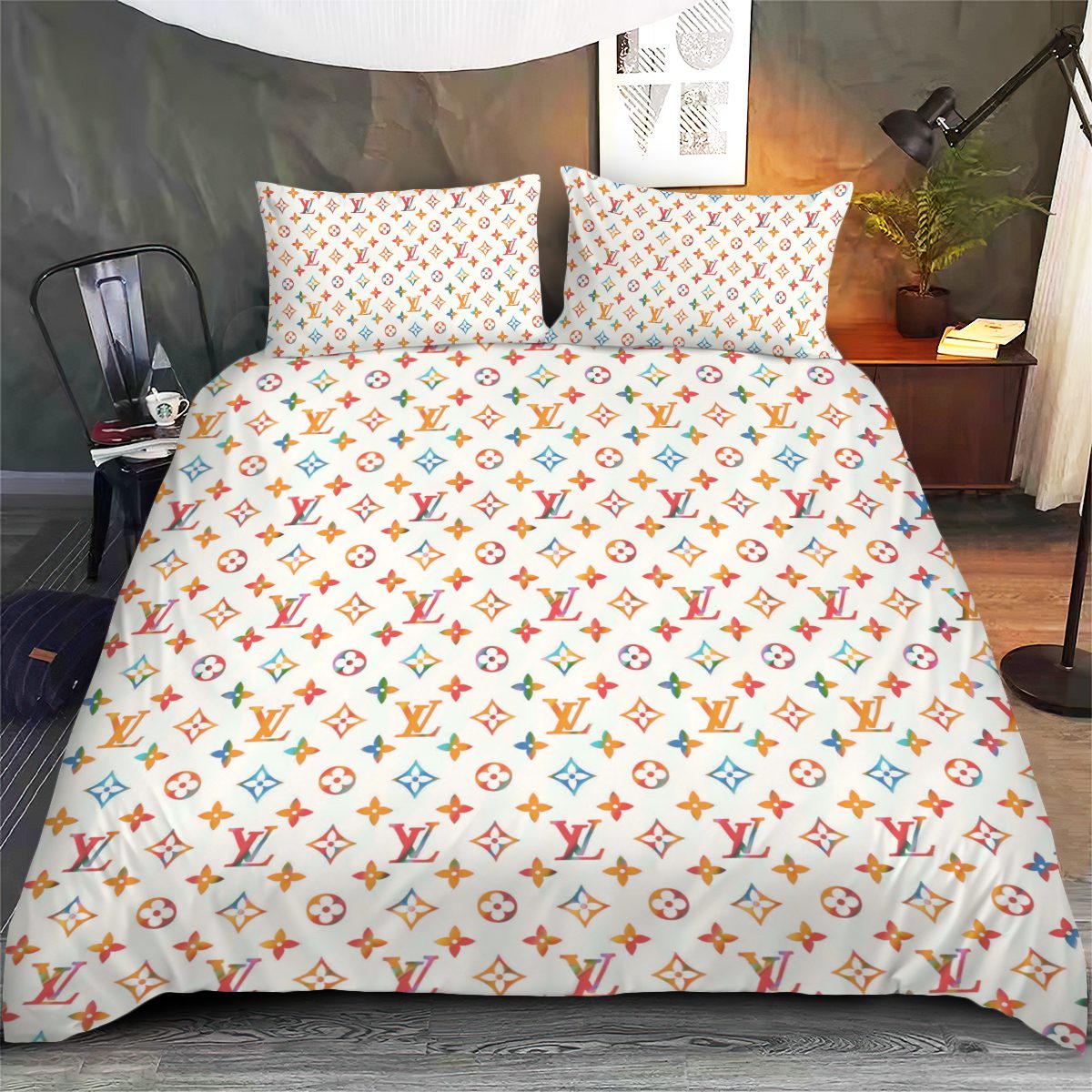 LV-Monogram-Luxury-Bedding-Set-Bedroom-Decor-BSL1028 LV Monogram Luxury Bedding Set Bedroom Decor BSL1028